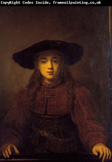 REMBRANDT Harmenszoon van Rijn The Girl in a Picture Frame,